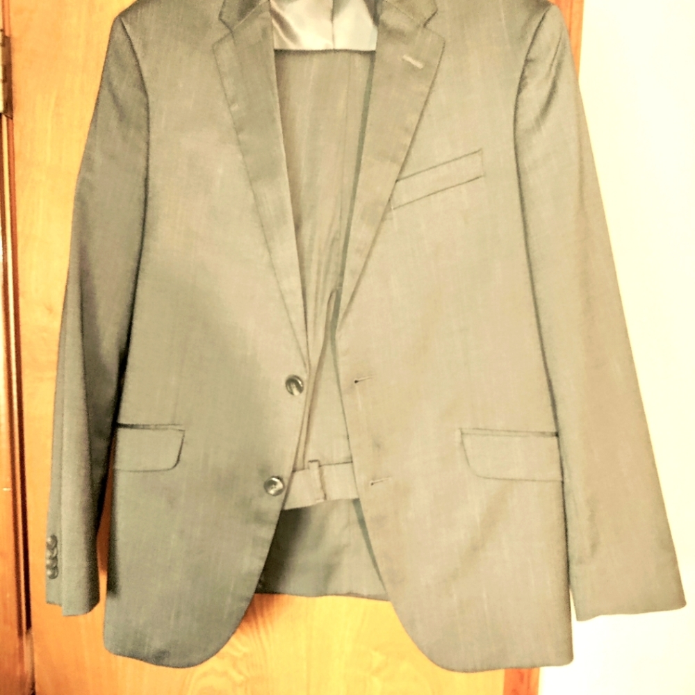 Kenneth Cole  Reaction-grey sharkskin suit